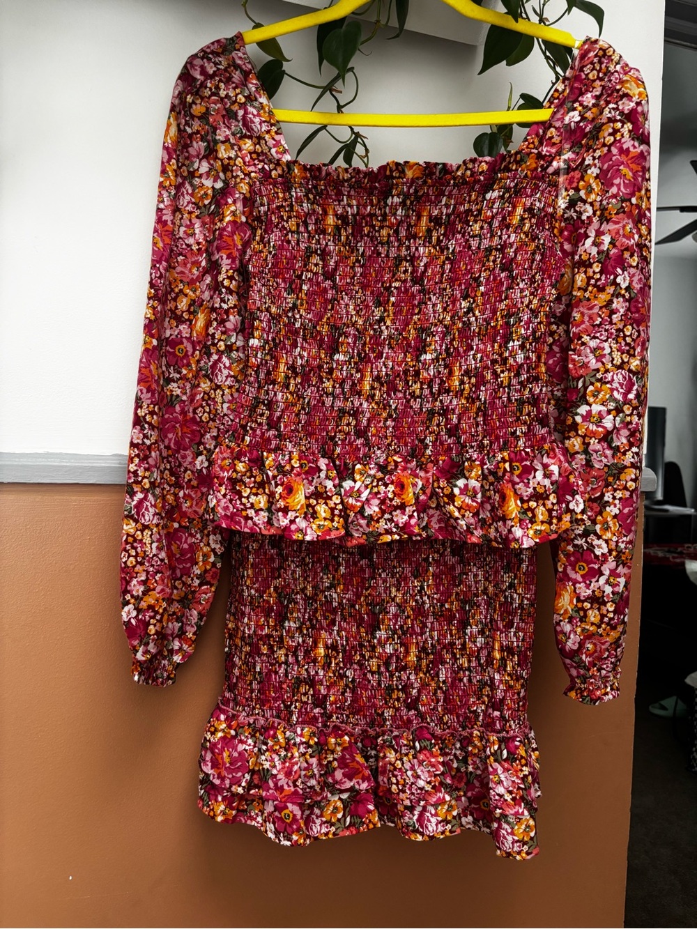 Crystal Doll Floral Smocked set Mini Skirt and top